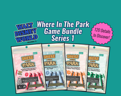 Walt Disney World - Where In The Park Game - 4-Pack Bundle - Series 1