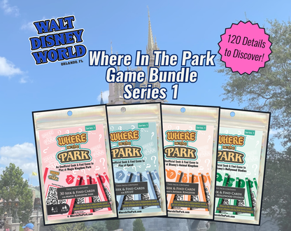 Walt Disney World - Where In The Park Game - 4-Pack Bundle - Series 1