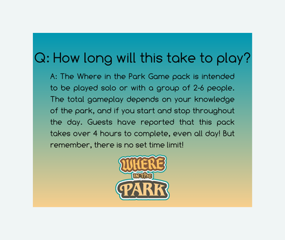 Islands of Adventure - Where In The Park Game - Series 1